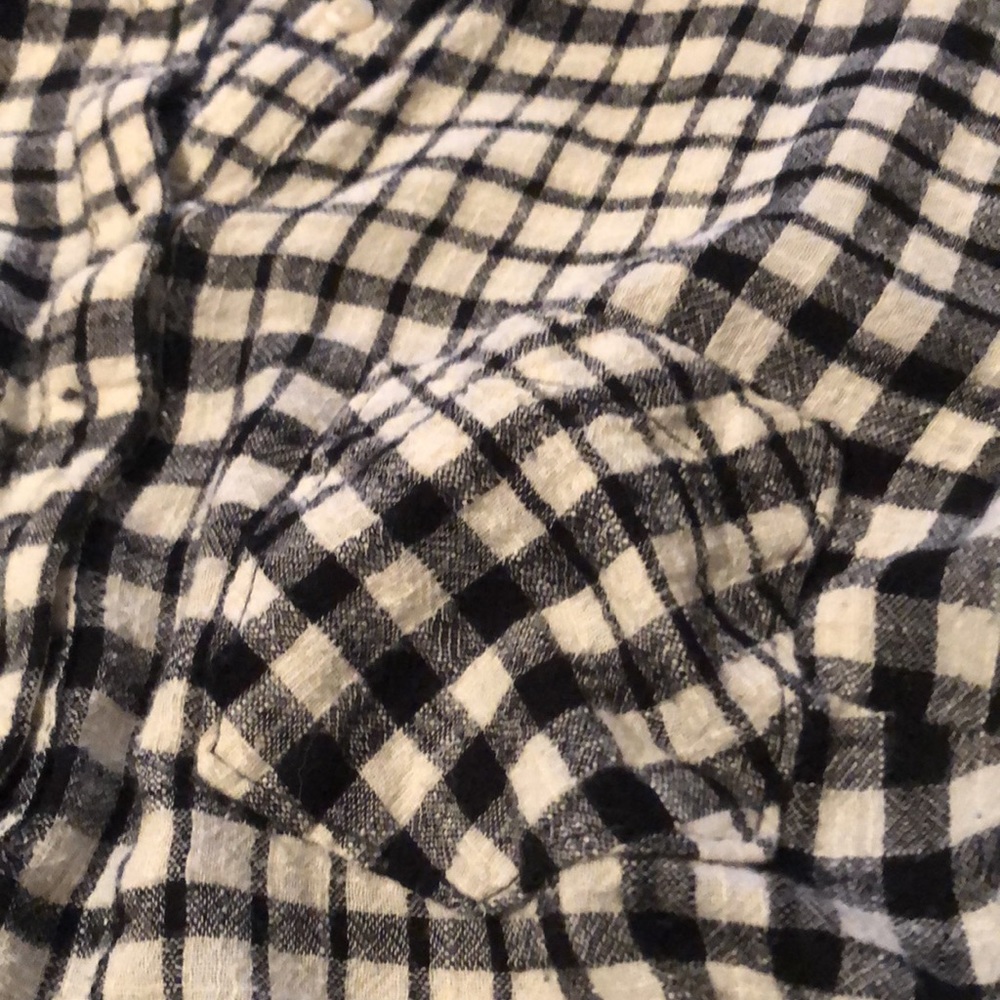Off white and black plaid shirt - Picture 2 of 8